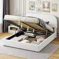 Teddy Fleece Queen Size Upholstered Platform Bed with Hydraulic Storage System