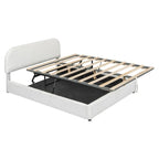 Teddy Fleece Queen Size Upholstered Platform Bed with Hydraulic Storage System