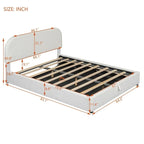 Teddy Fleece Queen Size Upholstered Platform Bed with Hydraulic Storage System