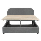 Teddy Fleece Queen Size Upholstered Platform Bed with Hydraulic Storage System