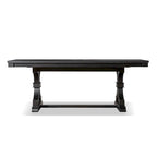Farmhouse Black 79" Solid Wood Dining Table – Trestle Base, Seats 6